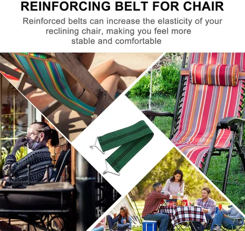Miniatura 6 de BESPORTBLE 3 piezas de tela de repuesto para silla de gravedad, cinturón de tela reclinable, pieza de reparación para patio al aire libre, playa