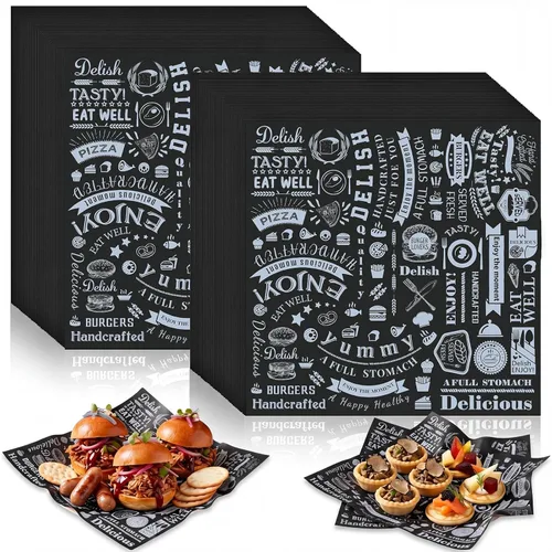 Miniatura 31 de 1000 piezas de hojas de papel encerado para delicatessen de 12 x 12 pulgadas, resistentes a la grasa, forros para bandejas canasta, papel de Blanco