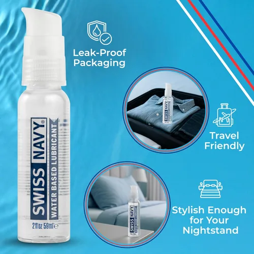 Miniatura 4 de Swiss Navy Lubricante Premium a Base de Agua - 2 oz - Gel Lubricante para Hombres, Mujeres y Parejas - Seguro para Juguetes - Fórmula que No Mancha