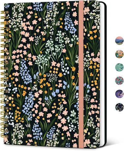 Miniatura 11 de Taja Cuaderno de Diario en Espiral con Líneas para Mujeres, A5 Lindo Cuaderno de Tapa Dura con Rayas Universitarias para Trabajo y Toma de Notas