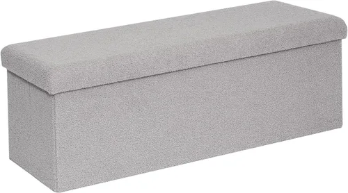 Miniatura 14 de PINPLUS Otomanas otomanas de almacenamiento con forma cuadrada con reposapiés de almacenamiento para sala de estar, asiento otomano Boucle para Negro