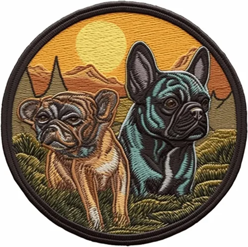 Miniatura 14 de Parche de perro Bulldog francés de 3 pulgadas, aplique sublimado bordado para ropa, chaleco de ropa, bordado decorativo para coser, emblema