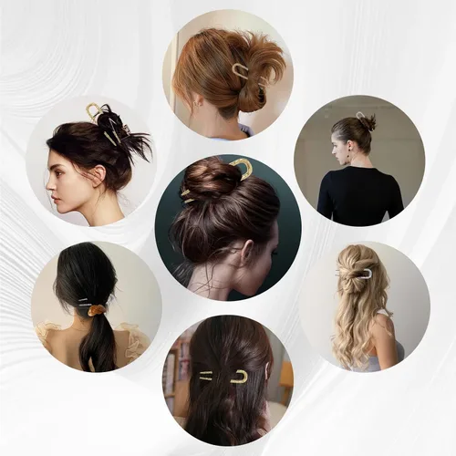 Miniatura 5 de 4 horquillas de metal para cabello francés, en forma de U, para cabello grueso
