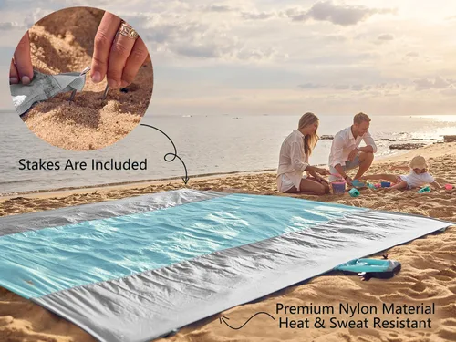 Miniatura 6 de WEKAPO Manta de Playa Resistente a la Arena e Impermeable, Alfombrilla de Playa Extra Grande, Alfombrilla Sin Arena de Tamaño Grande y Compacta