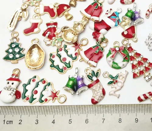 Miniatura 3 de 38pcs Christmas Pendant Charm for Necklace Bracelet Jewelry Making Clothes Sewing Bags Decoration Charm Diy Scrapbooking Supply (Christmas Styles 2)