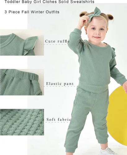 Miniatura 4 de Conjunto de ropa de bebé para niña, tops y pantalones, ropa para niñas pequeñas, sudaderas para bebés