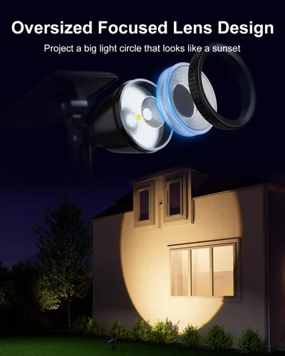 Miniatura 2 de Luces de punto alimentadas por energía solar al aire libre impermeables súper brillantes LED para árbol, bandera, césped, escultura, del atardecer
