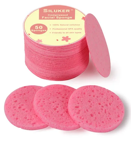 Miniatura 10 de 50 esponjas faciales comprimidas para limpieza diaria y exfoliación suave, esponja de celulosa 100% natural, perfecta para eliminar la piel muerta