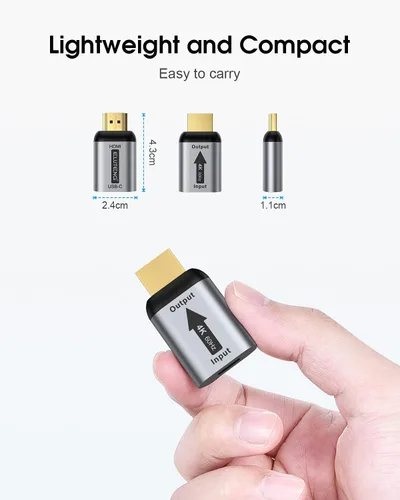 Miniatura 7 de Adaptador USB C a HDMI, ELUTENG USB tipo C a HDMI (compatible con Thunderbolt 3) 4 K 60 Hz compatible con transmisión de audio y vídeo tipo C 3.1 a