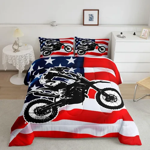 Miniatura 28 de Erosebridal Juego de edredón de camión de bomberos para niños, juego de ropa de cama de panal rojo brillante con diseño de panal de abeja