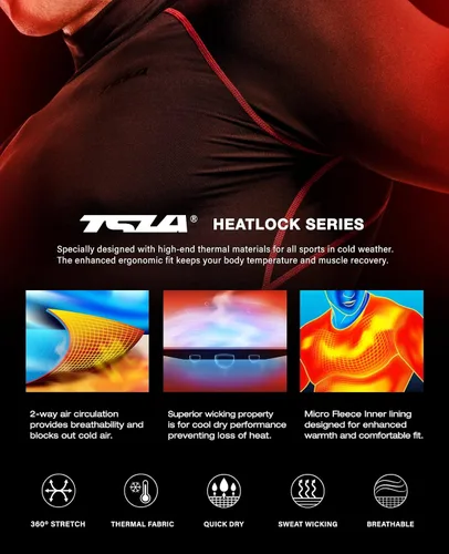 Miniatura 3 de TSLA Camisas térmicas de compresión de manga corta para hombre, camiseta deportiva deportiva atlética, camiseta para correr con equipo de invierno