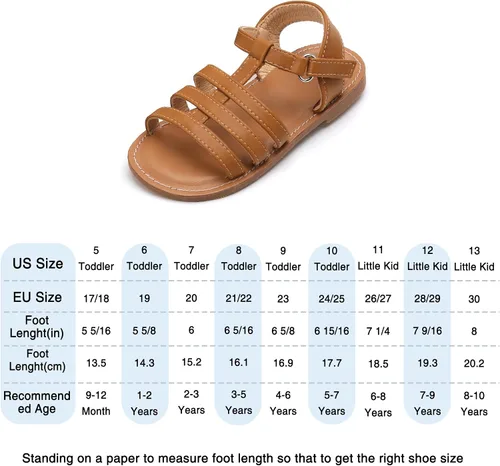Miniatura 19 de THEE BRON Sandalias cómodas para niñas, zapatos para niños, sandalias rellenas