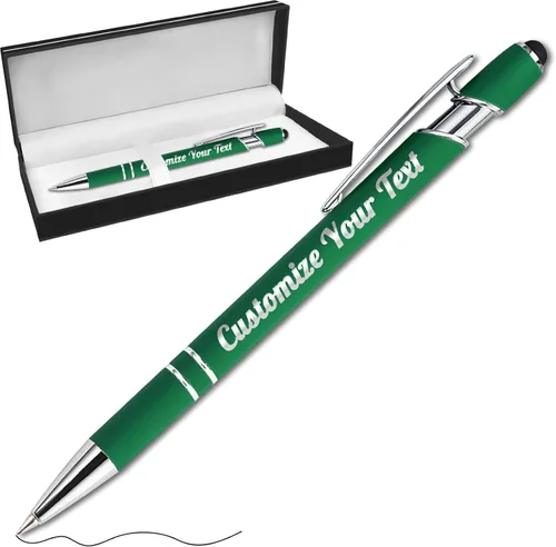 Miniatura 45 de Hasta 500 bolígrafos personalizados a granel con lápiz capacitivo, grabado, juego de bolígrafos con tu nombre, texto para mujeres de negocios