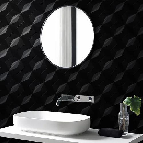 Miniatura 5 de Papel Tapiz 3D Despegar y Pegar Papel de Contacto Negro 15.7'' X 118'' Papel de Pared Amigable para Inquilinos Papel Tapiz PARA Gabinetes y Cajones