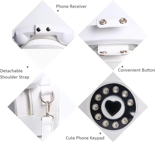 Miniatura 43 de Oweisong Divertido bolso de teléfono para mujer, bolso cruzado de hombro con asa superior para teléfono