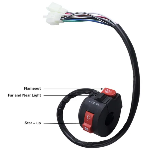 Miniatura 4 de Interruptor de Arranque Izquierdo de 3 Funciones + Interruptor de Encendido de 4 Cables con Llave y Tapa para ATV Chino Quad 4 Wheeler TaoTao SUNL