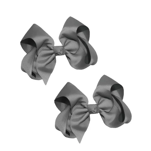 Miniatura 41 de WEBB DIRECT2U Juego de dos lazos para el pelo de grogrén sólido de 4 pulgadas, pinzas de cocodrilo, color verde manzana