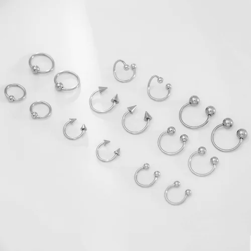 Miniatura 5 de Kit de piercings IPINK 14G-16G, acero quirúrgico arcoíris, piercings para el cuerpo, ombligo, lengua, ceja, pezón, labio, nariz, calibre Chi