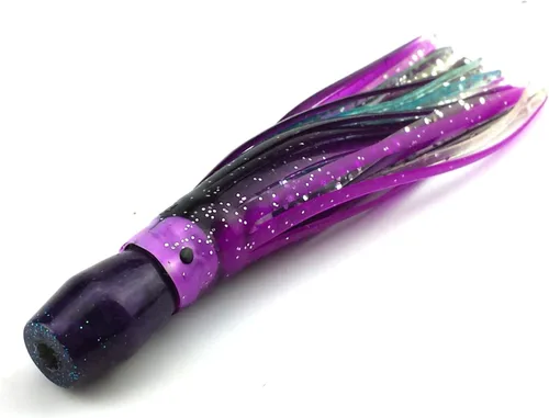 Lobo Lures Micro-Typhoon UV 5 "Mahi Tuna Ahi Señuelo Trolling Señuelo Big Game Mármol morado-negro púrpura