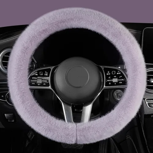Miniatura 9 de LACDL Fundas mullidas de invierno para volante de automóvil, para mujer, cálida y bonita funda para volante de automóvil para sedán, SUV, súper Negro