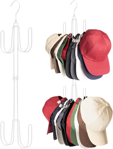 Miniatura 9 de NANATI Perchas de sombrero para armario, organizador de sombreros de acero inoxidable, estantes para gorras de béisbol, organizador de gorras