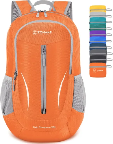 Miniatura 10 de ZOMAKE Mochila plegable ultraligera de 25 litros, mochila de senderismo plegable resistente al agua, pequeña mochila plegable para viajes