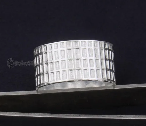 Miniatura 4 de 925 Silver Ring, Handmade Spinner Ring, Fidget Spinner Ring Women, Anxiety Band Ring, Wide Band Spinner Ring, Meditation Silver Ring, Unique Ring