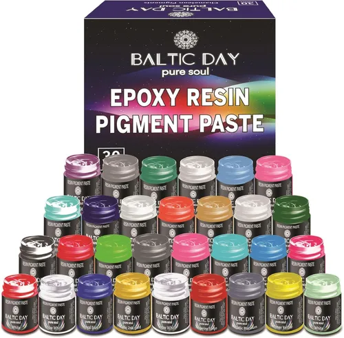 Miniatura 37 de BALTIC DAY Juego de pasta de pigmentos epoxi de 50 colores – Colorante de resina opaco, tinte epoxi de alta concentración y polvo de mica para arte