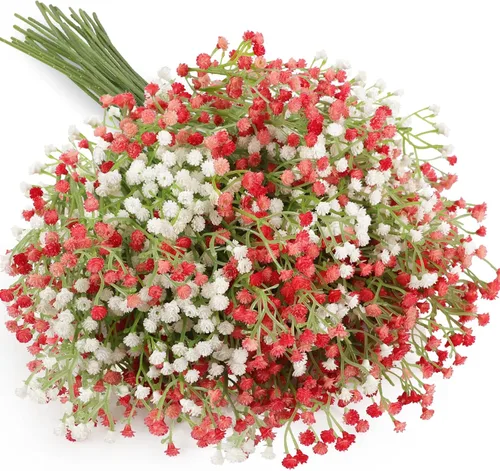 Miniatura 29 de N&T NIETING - Ramo de 10 flores artificiales de aliento de bebé, gypsophila falsa, toque real, arreglo de flores artificiales para bodas, fiestas