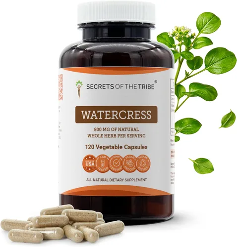 Miniatura 7 de Secrets of the Tribe Berro 60 Cápsulas, 800 mg, Berro (Nasturtium Officinale) Hierba seca (60 Cápsulas)