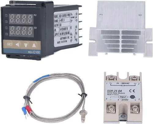 Miniatura 4 de Rex C100 Controlador de temperatura Pid Controladores de temperatura Kit 32.0-752.0 °F Impermeable Alta Precisión Rex C100 Controlador