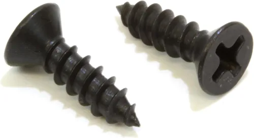 Miniatura 7 de Bolt Dropper 6 tornillos de madera Phillips de cabeza plana de acero inoxidable recubierto de óxido negro, (25 piezas), 18-8 (304) tornillos