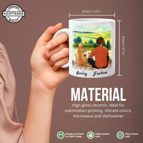Miniatura 4 de Taza personalizada para hombres amantes de perros - Regalos personalizados con perros para el Día del Padre para el cumpleaños del esposo, San