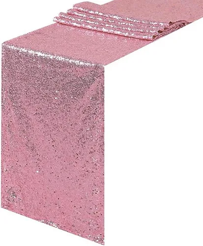 Miniatura 11 de JYFLZQ Camino de mesa de lentejuelas negras de 12 x 72 pulgadas, manteles de mesa de tela con lentejuelas negras brillantes - Caminos brillantes