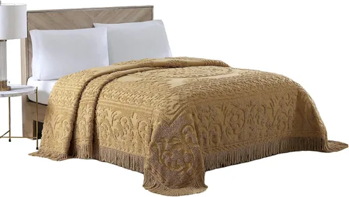 Miniatura 32 de Beatrice Home Fashions Colcha de Chenilla con Medallón, Full, Blanco