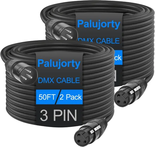 Miniatura 8 de Paquete de 10 cables DMX de 3 pines de 3.2 pies para luz de escenario y controlador