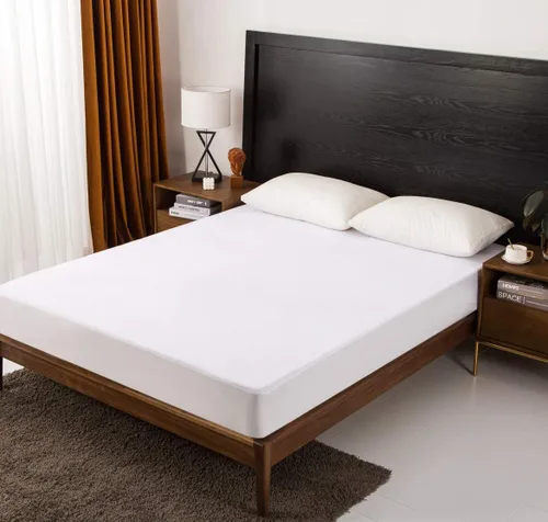 Miniatura 2 de Protector de colchón Split Queen para camas ajustables estilo sábana bajera dividida, 100% algodón de rizo impermeable, 12 pulgadas de profundidad