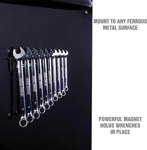 Miniatura 3 de OEMTOOLS 22513 Soporte magnético para llaves y organizador de herramientas, imán sostiene hasta 10 llaves en la mayoría de superficies metálicas