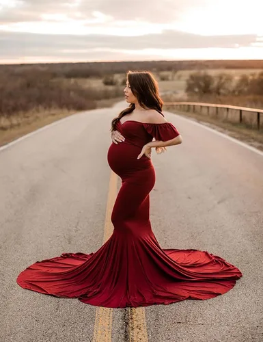Miniatura 4 de Saslax - Vestido de maternidad sin mangas, ajustado al hombro, sin mangas, para fotografía