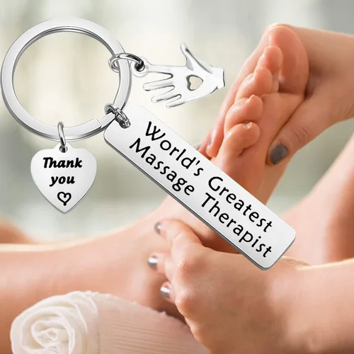 Miniatura 7 de WSNANG Regalo para terapeuta de masaje, llavero de terapeuta de masaje más grande del mundo con dije de mano curativa, regalo para terapeuta