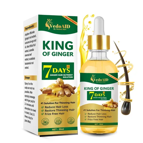 Aceite de jengibre para el crecimiento del cabello, suero de biotina para el crecimiento del cabello, aceite esencial de jengibre natural 100% puro,