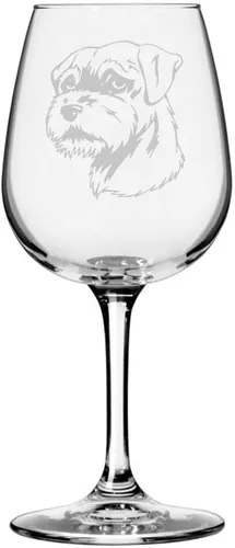 Miniatura 231 de Copa de vino de 12.75 onzas con diseño de perro grabado