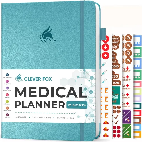Miniatura 8 de Clever Fox Agenda médica grande de 12 meses – Cuaderno médico, diario de salud, diario de bienestar para rastrear la salud – 12 meses, 7 x 10.5