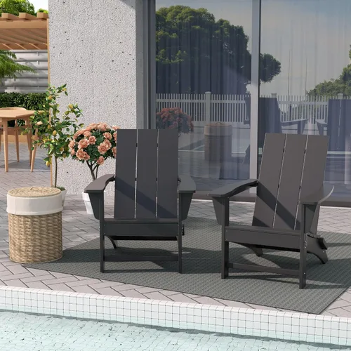 Miniatura 22 de WestinTrends Ashore - Silla plegable Adirondack moderna para exteriores (juego de 2), color marrón oscuro
