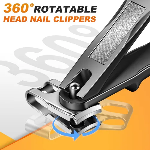 Miniatura 3 de Cortaúñas para uñas gruesas de los pies, cortaúñas en ángulo con atrapasueño, cortaúñas giratorio de 360° para hombres, cortador de uñas de apertura