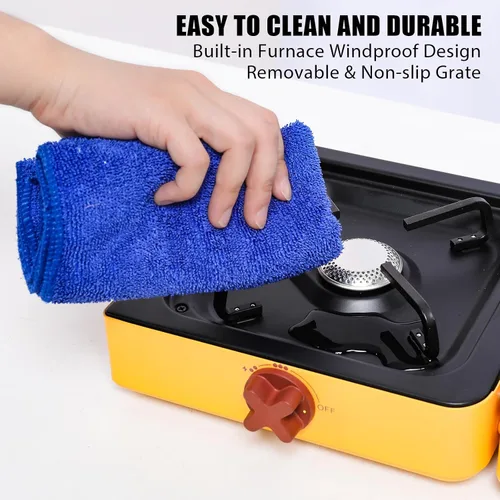 Miniatura 5 de Aircity Estufa de camping de 2 quemadores – Estufa de propano portátil de 16,000 BTU con quemadores ajustables, estufa de viaje de gas plegable
