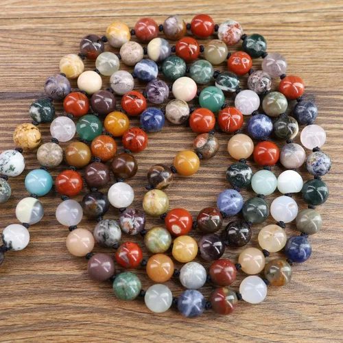 Miniatura 4 de COAI Collar Mala de piedra anudada a mano con 108 cuentas