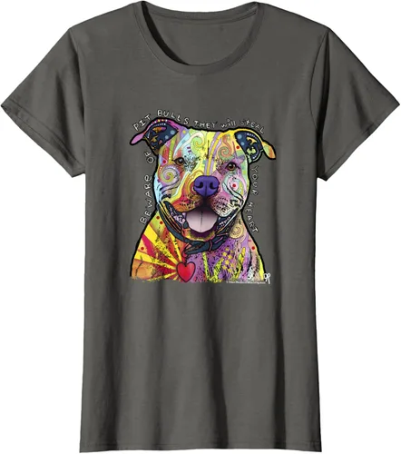 Miniatura 7 de Beware Of Pit Bulls, Dean Russo Pitbull Original - Camiseta para amantes de los perros, Negro