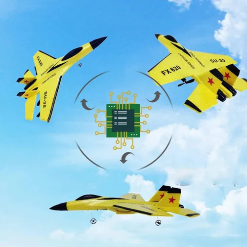 Miniatura 7 de Feamos Fmingdou Avión Rc, avión RC realista SU-35 Fighter EPP Avión de espuma para niños Fácil vuelo antichoque Control remoto avión para niños 13.0