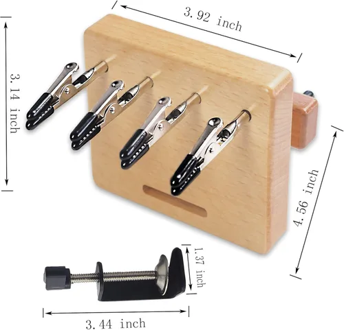 Miniatura 4 de Twister de flecos para torcer rápidamente, 4 clips herramienta de fabricación de cordón de madera, tornado de flecos de hilo para tejer, máquina